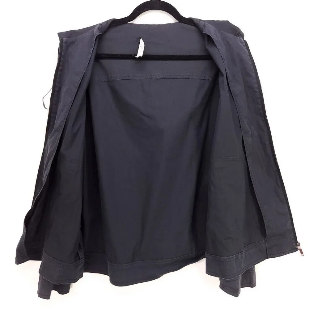 Weekend Max Mara Full Zip Hoodie Jacket Size 12 Black Pockets Drawstring - Picture 3 of 15